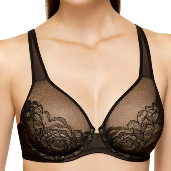 Wacoal 36C Black Stark Beauty Underwire Bra Full Coverage 855225 - Picture 1 of 9